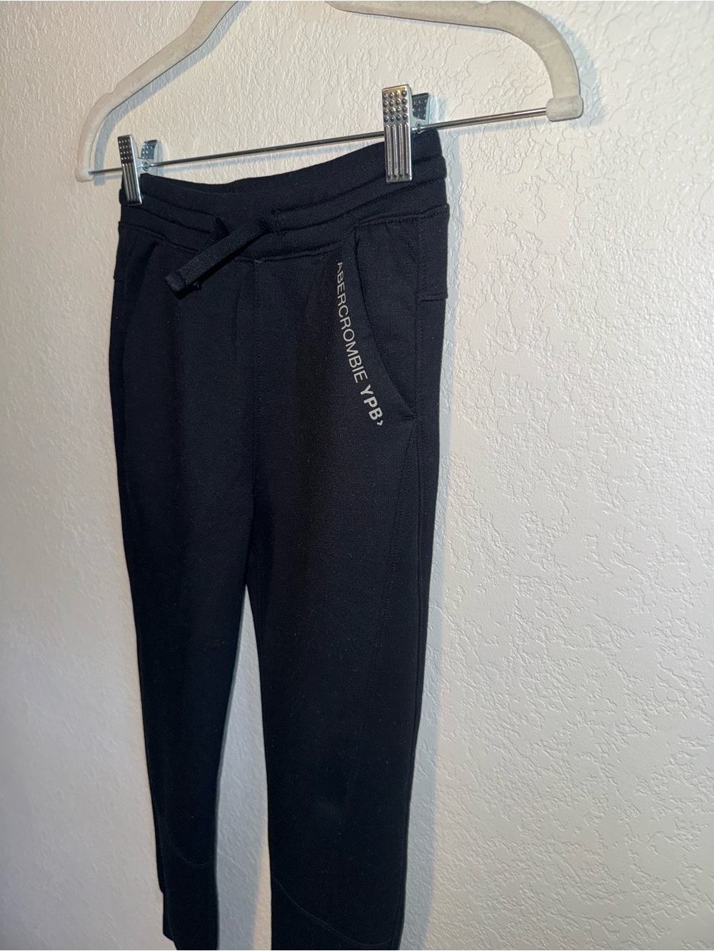 YPB Abercrombie Kids Black Tie Waist Boys Jogger Sweatpants Athletic Casual 7/8